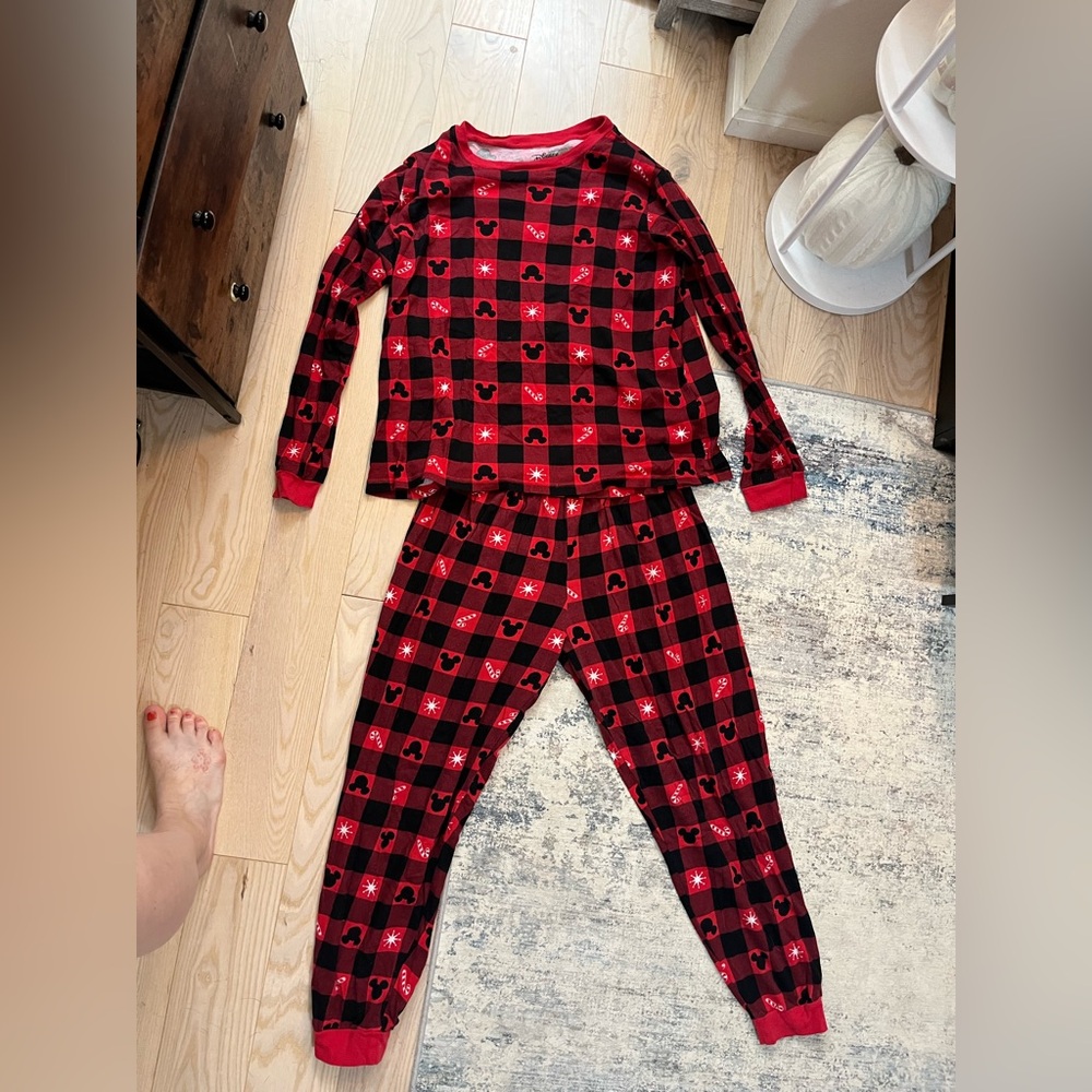 Disney Mickey Mouse Christmas Buffalo Print Pajama Set